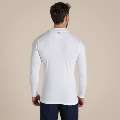 White - Back - Craghoppers Mens Mock Neck Long-Sleeved Golf Top