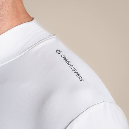 White - Lifestyle - Craghoppers Mens Mock Neck Long-Sleeved Golf Top
