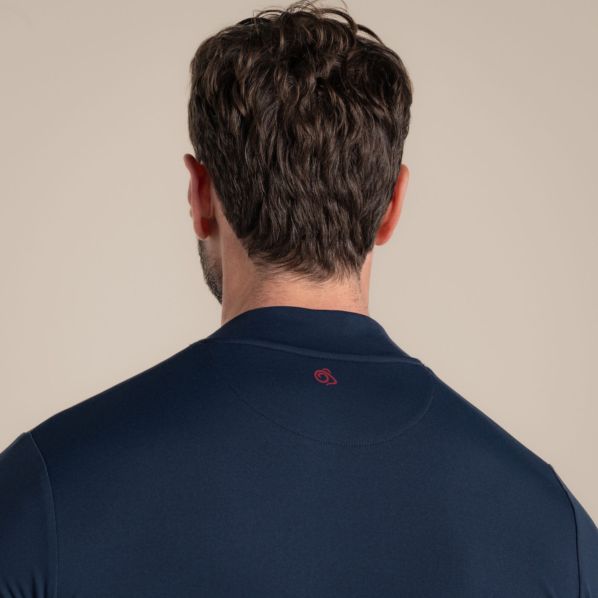 White - Side - Craghoppers Mens Mock Neck Long-Sleeved Golf Top