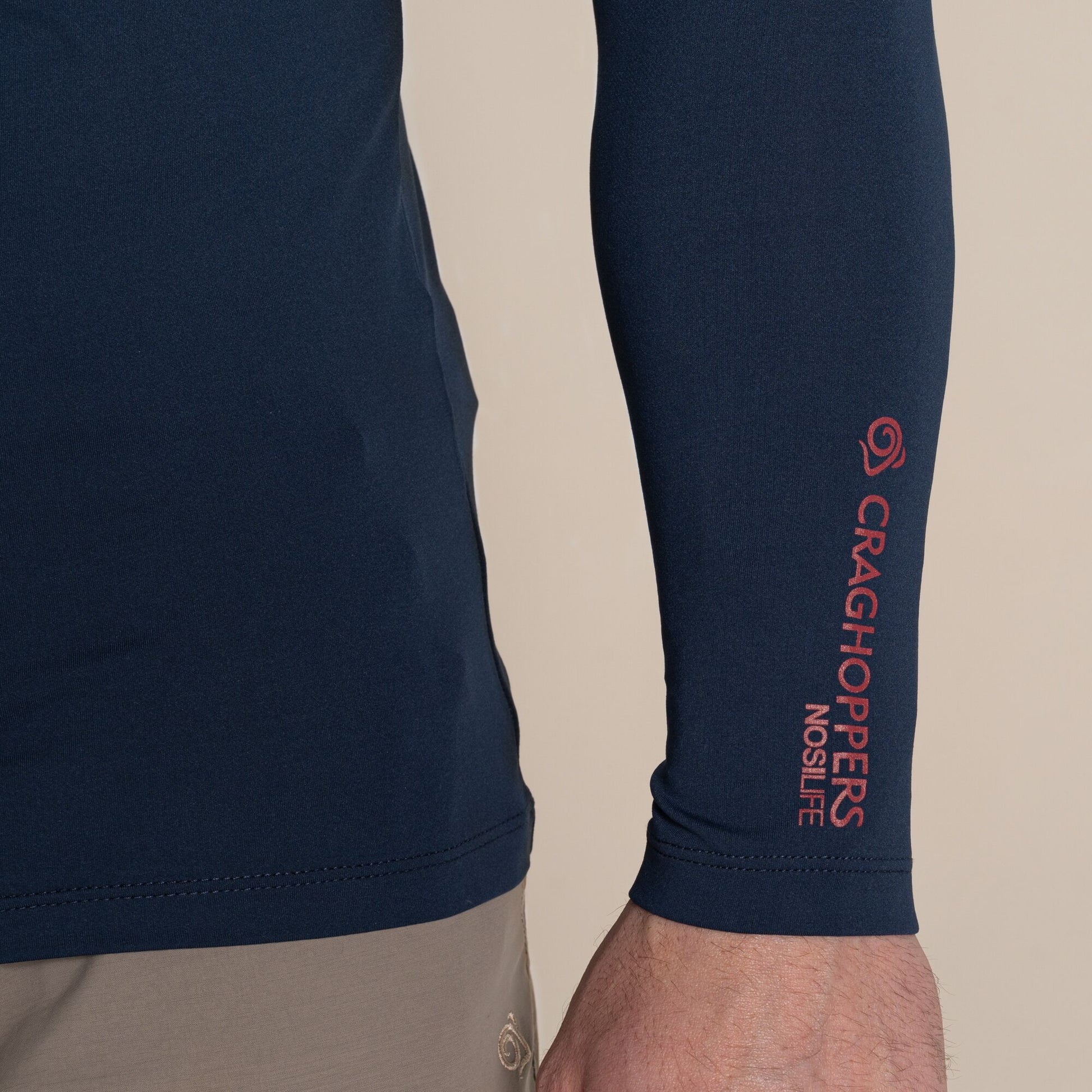 Blue Navy - Front - Craghoppers Mens Mock Neck Long-Sleeved Golf Top