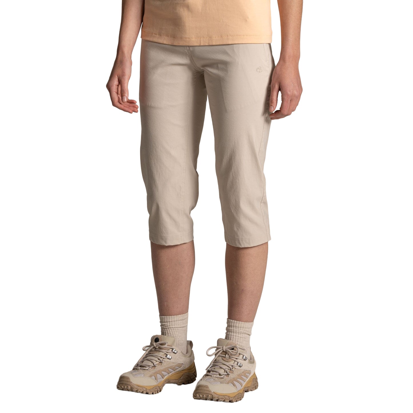 Oyster - Side - Craghoppers Womens-Ladies Kiwi Pro III Cropped Trousers