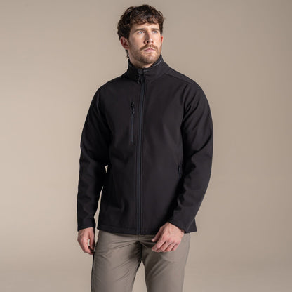 Black - Close up - Craghoppers Mens Expert Soft Shell Jacket