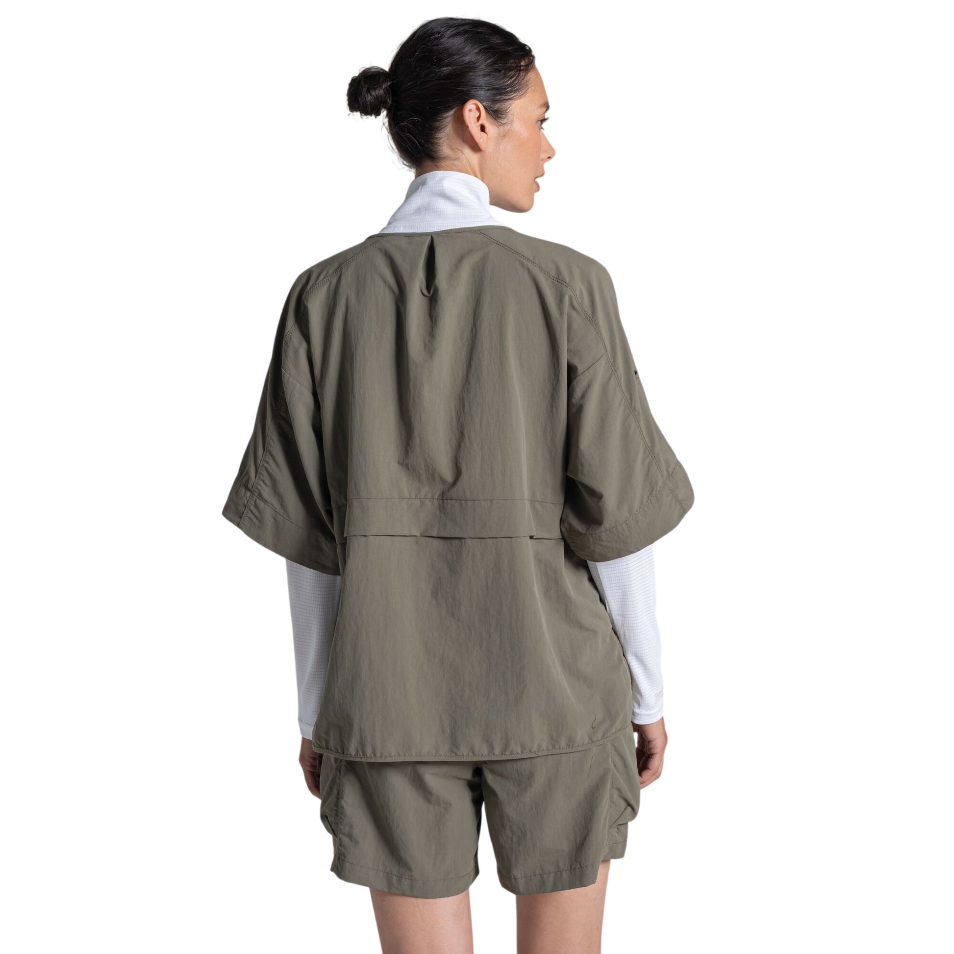 Wild Olive - Back - Craghoppers Womens-Ladies Medina Nosilife Overhead Short-Sleeved Shirt