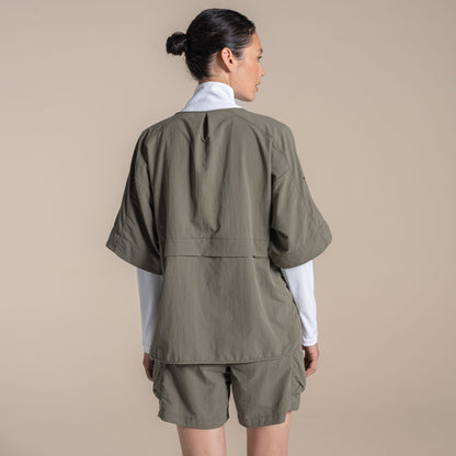 Wild Olive - Back - Craghoppers Womens-Ladies Medina Nosilife Overhead Short-Sleeved Shirt