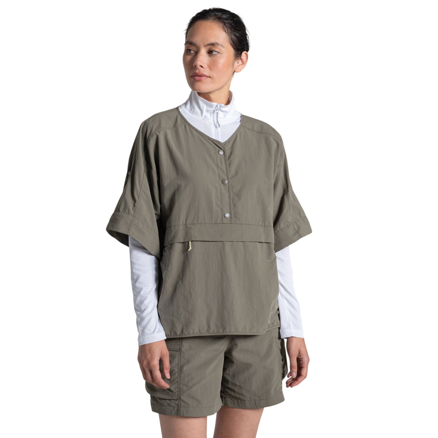 Wild Olive - Side - Craghoppers Womens-Ladies Medina Nosilife Overhead Short-Sleeved Shirt