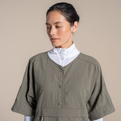 Wild Olive - Close up - Craghoppers Womens-Ladies Medina Nosilife Overhead Short-Sleeved Shirt