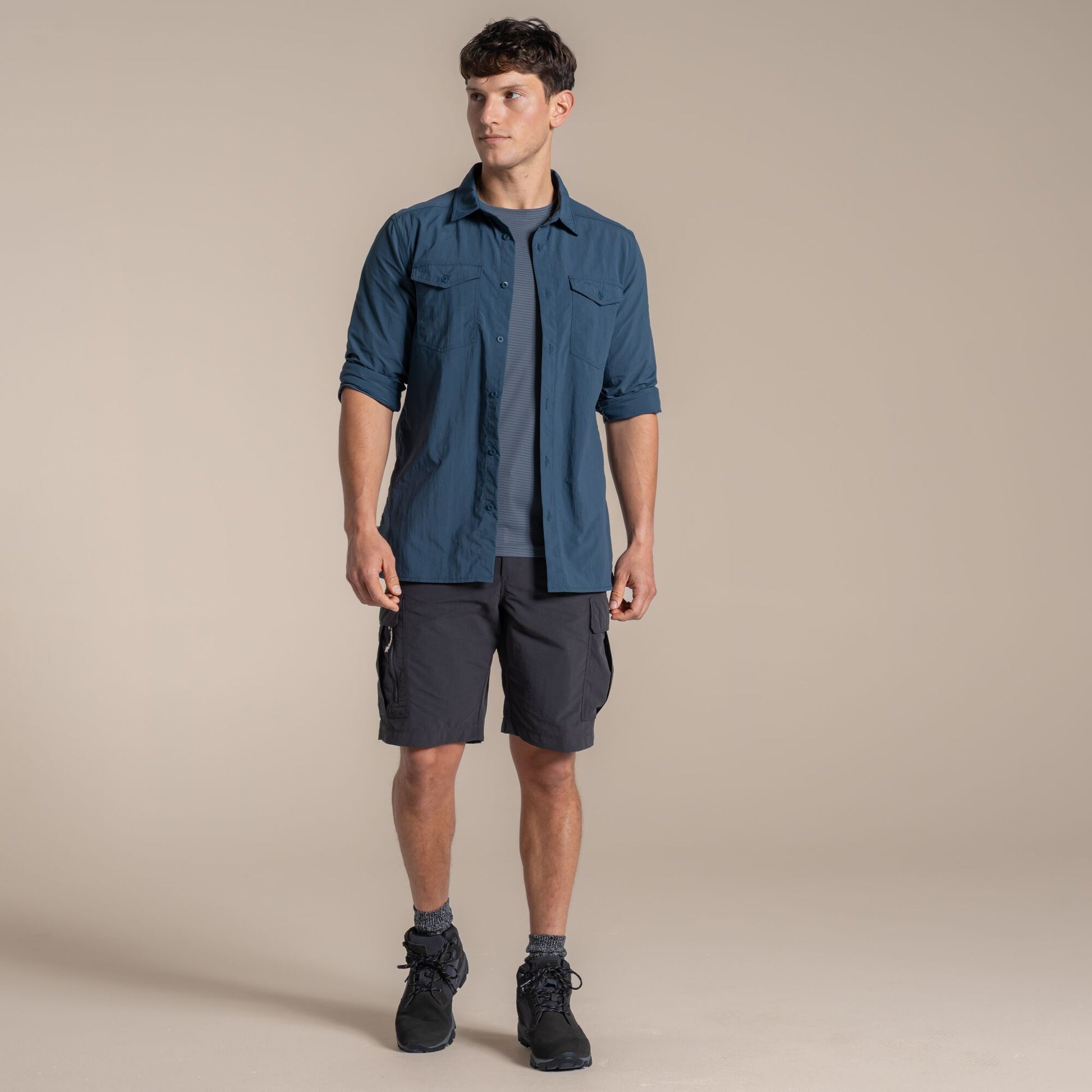 Blue Stone - Pack Shot - Craghoppers Mens Loukkos Nosilife Shirt
