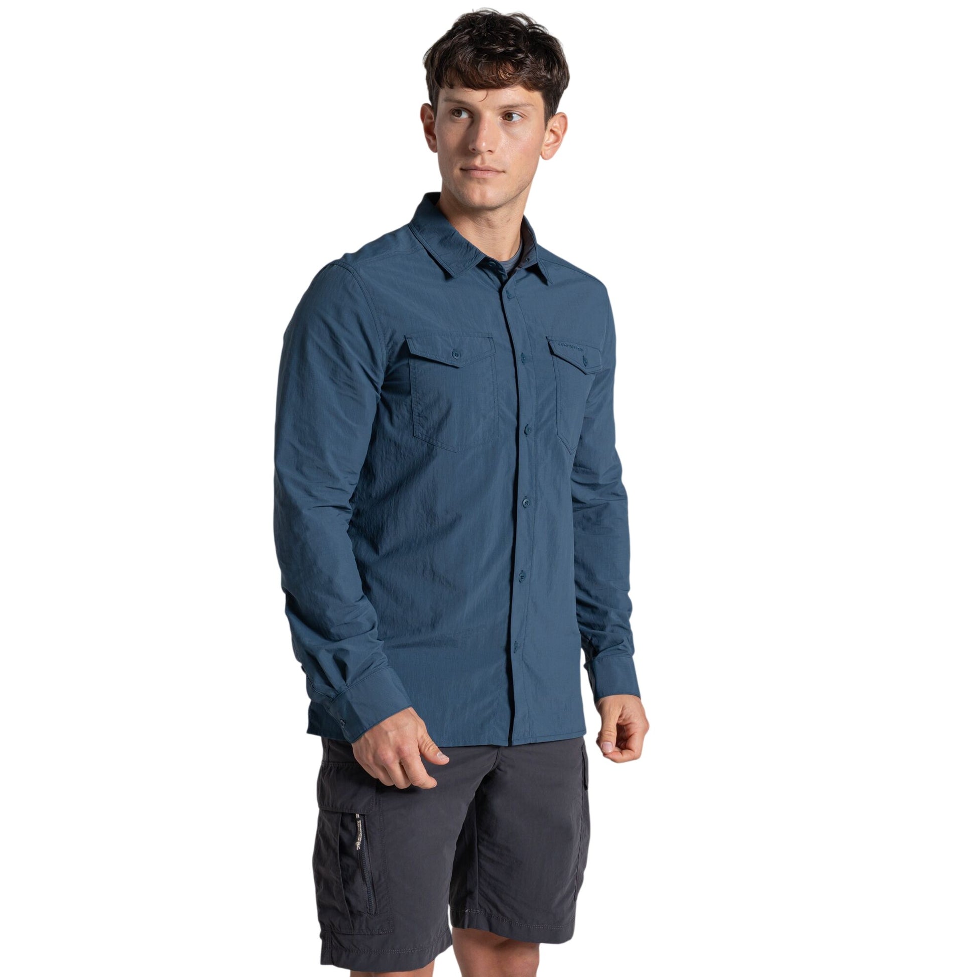 Blue Stone - Side - Craghoppers Mens Loukkos Nosilife Shirt