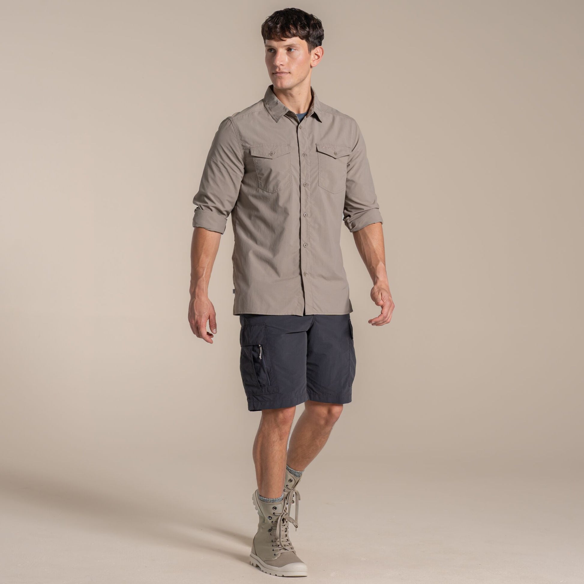 Pebble - Pack Shot - Craghoppers Mens Loukkos Nosilife Shirt