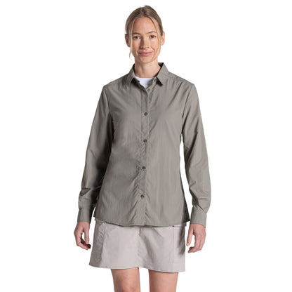 Vert - Side - Craghoppers Womens-Ladies Alma Nosilife Long-Sleeved Shirt