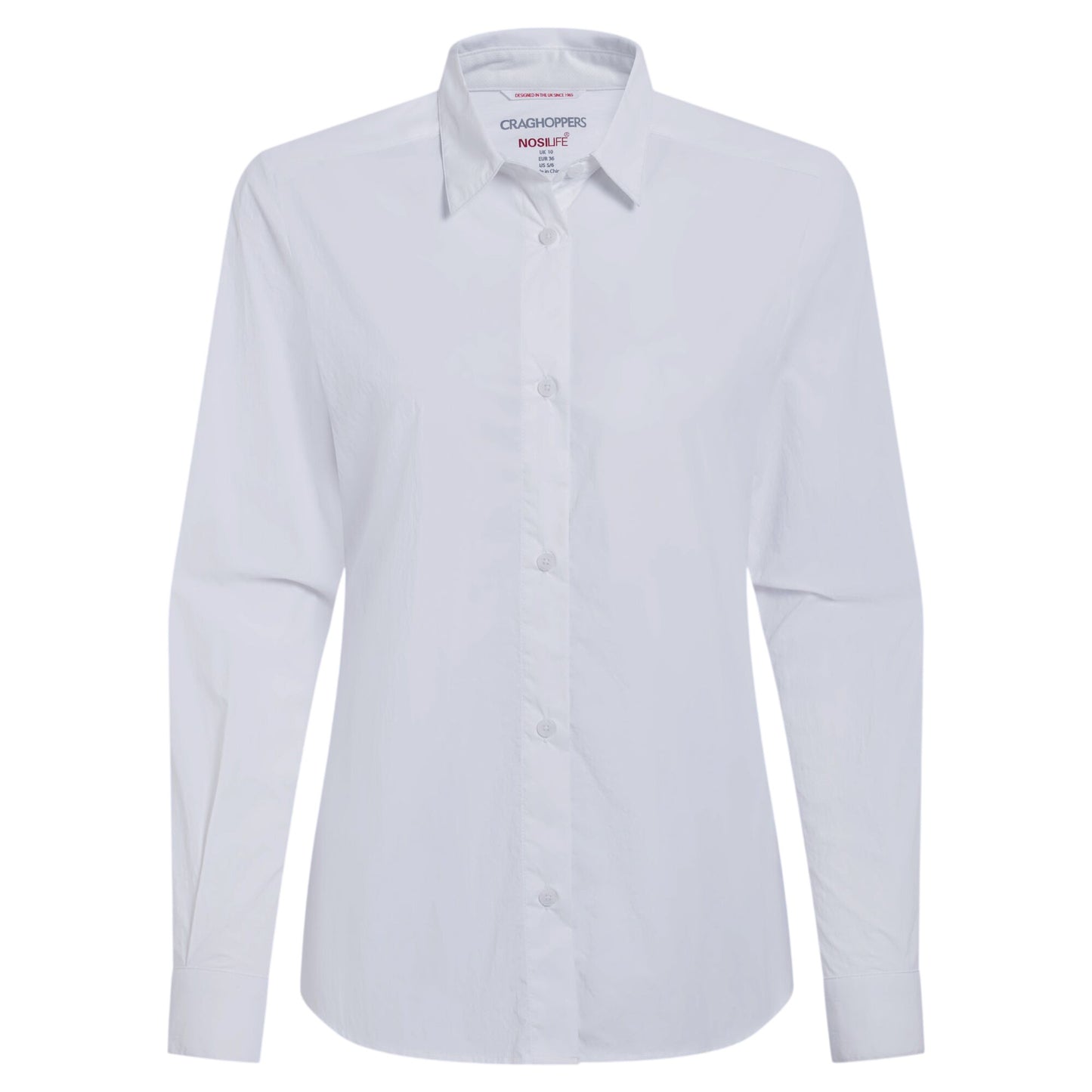 White - Front - Craghoppers Womens-Ladies Alma Nosilife Long-Sleeved Shirt