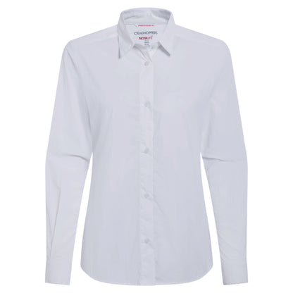 White - Front - Craghoppers Womens-Ladies Alma Nosilife Long-Sleeved Shirt