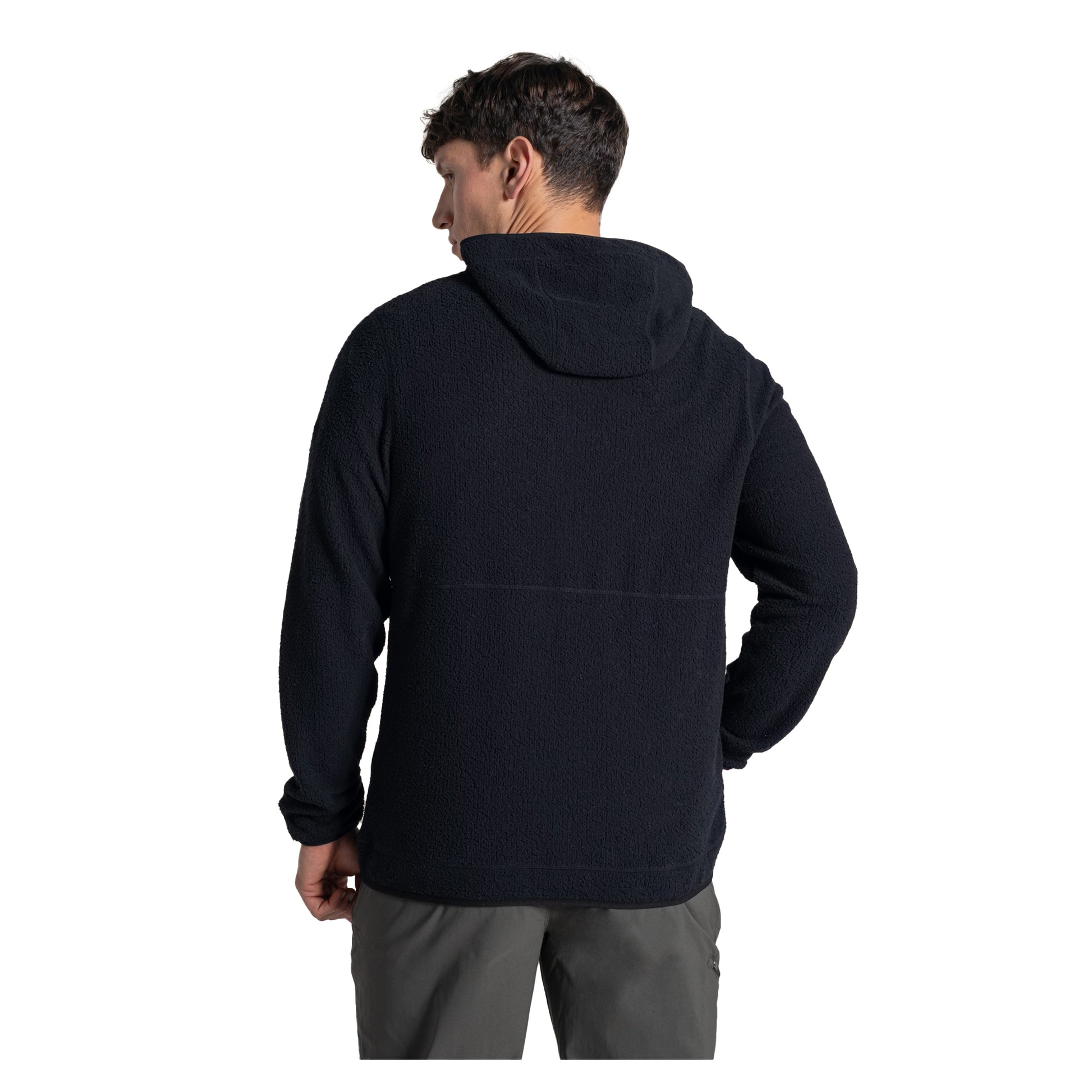 Black - Back - Craghoppers Mens Compresslite Hooded Fleece Jacket