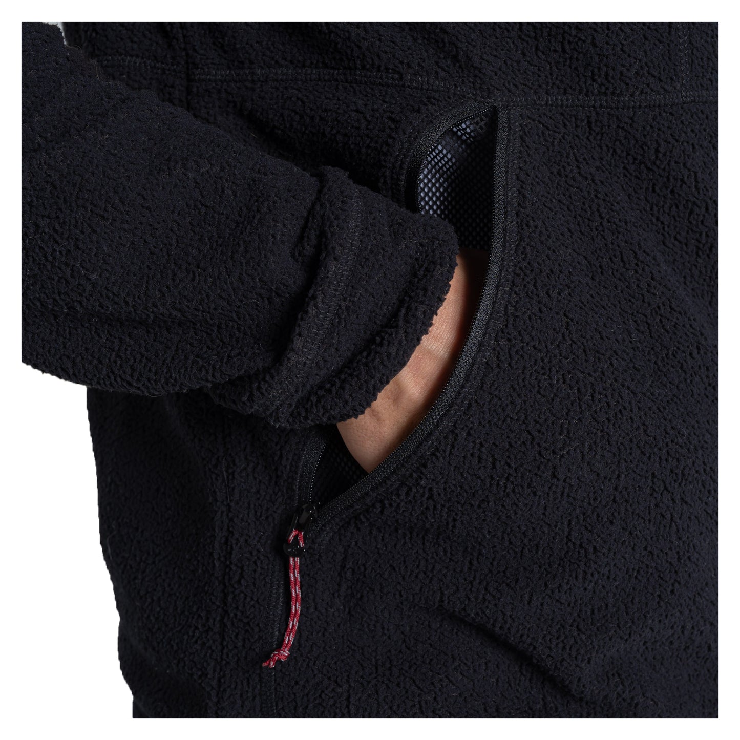 Black - Side - Craghoppers Mens Compresslite Hooded Fleece Jacket