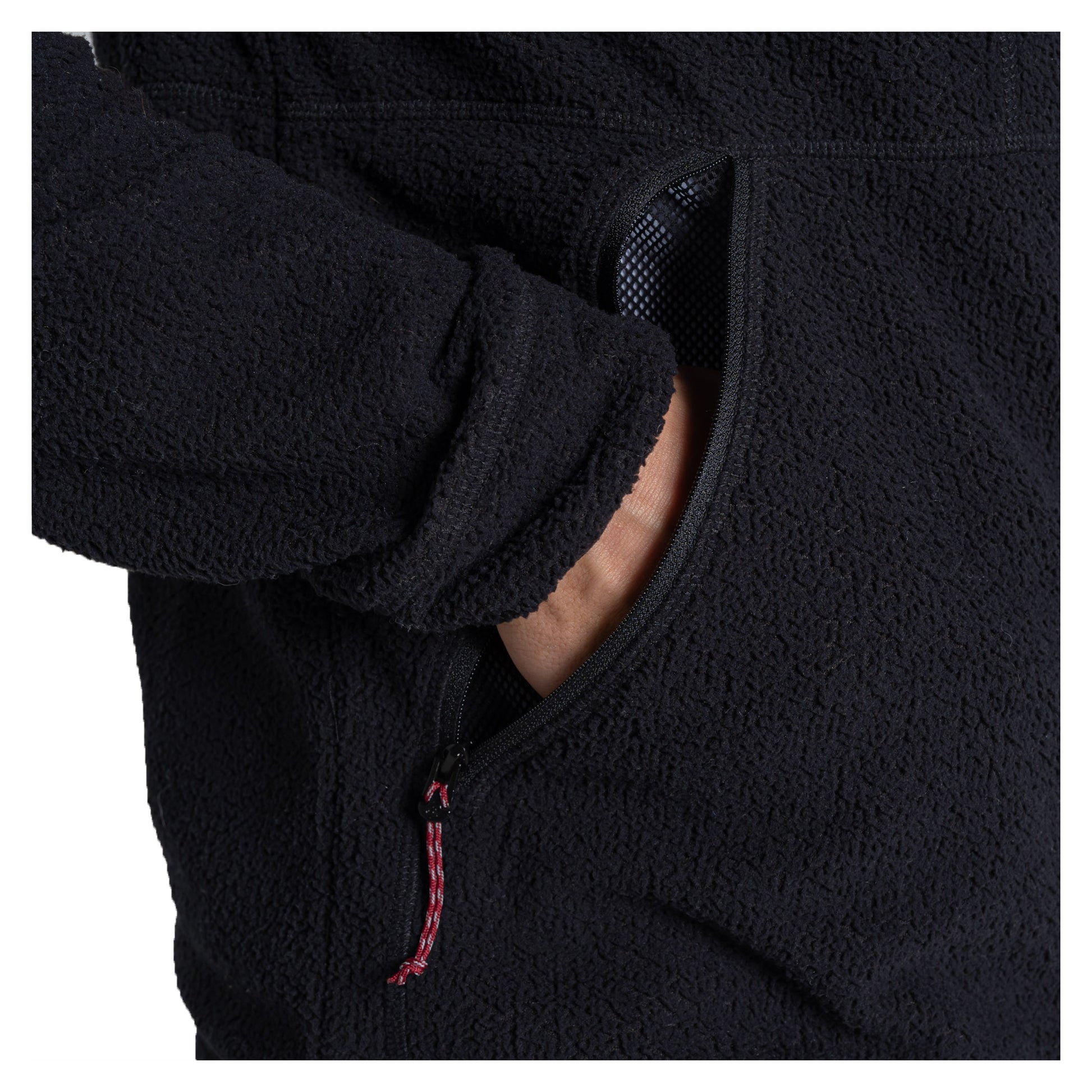 Black - Side - Craghoppers Mens Compresslite Hooded Fleece Jacket