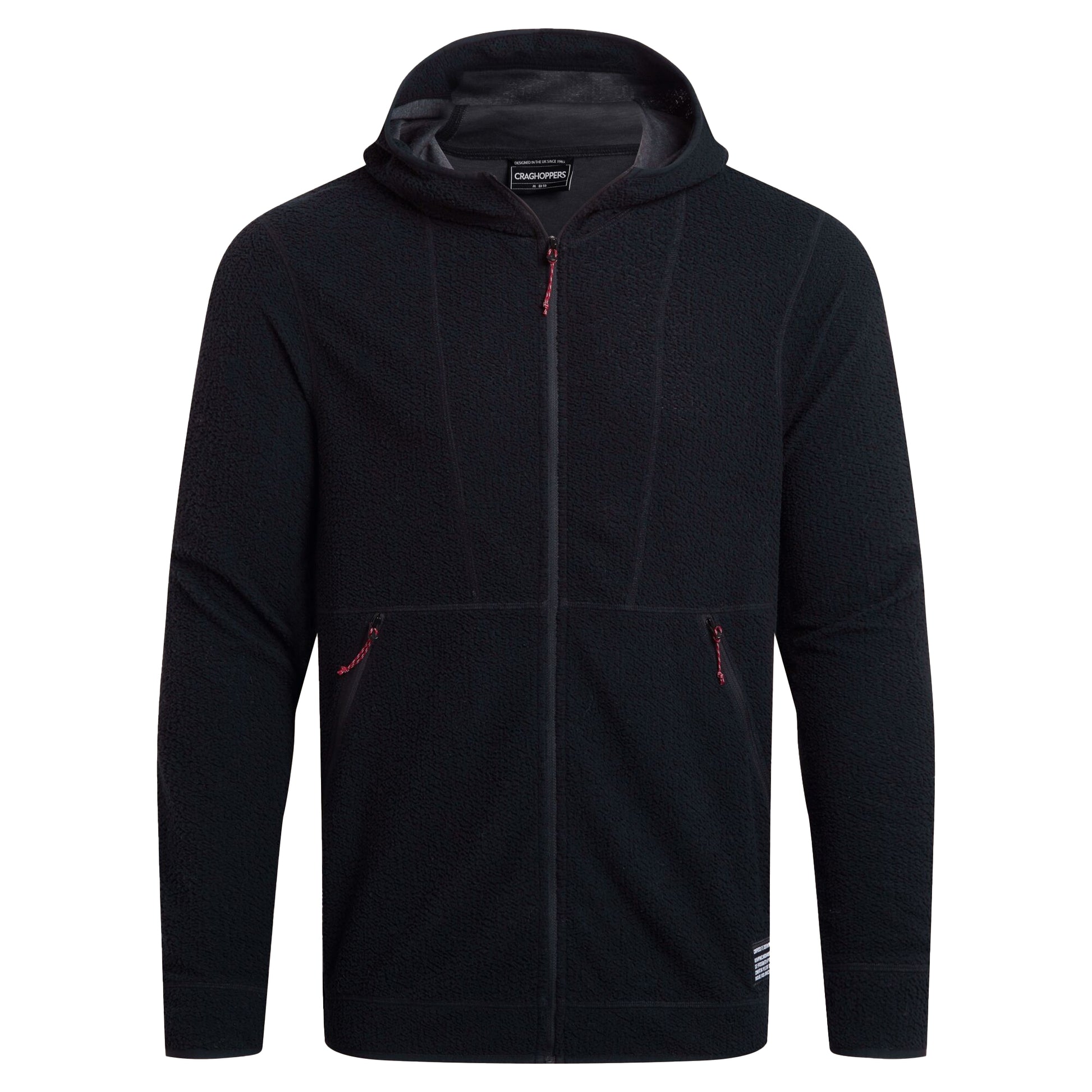 Black - Front - Craghoppers Mens Compresslite Hooded Fleece Jacket