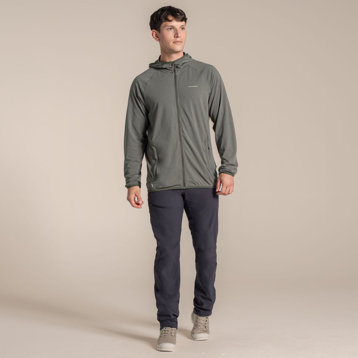 Dark Sage - Close up - Craghoppers Mens Nadim Nosilife Hooded Jacket