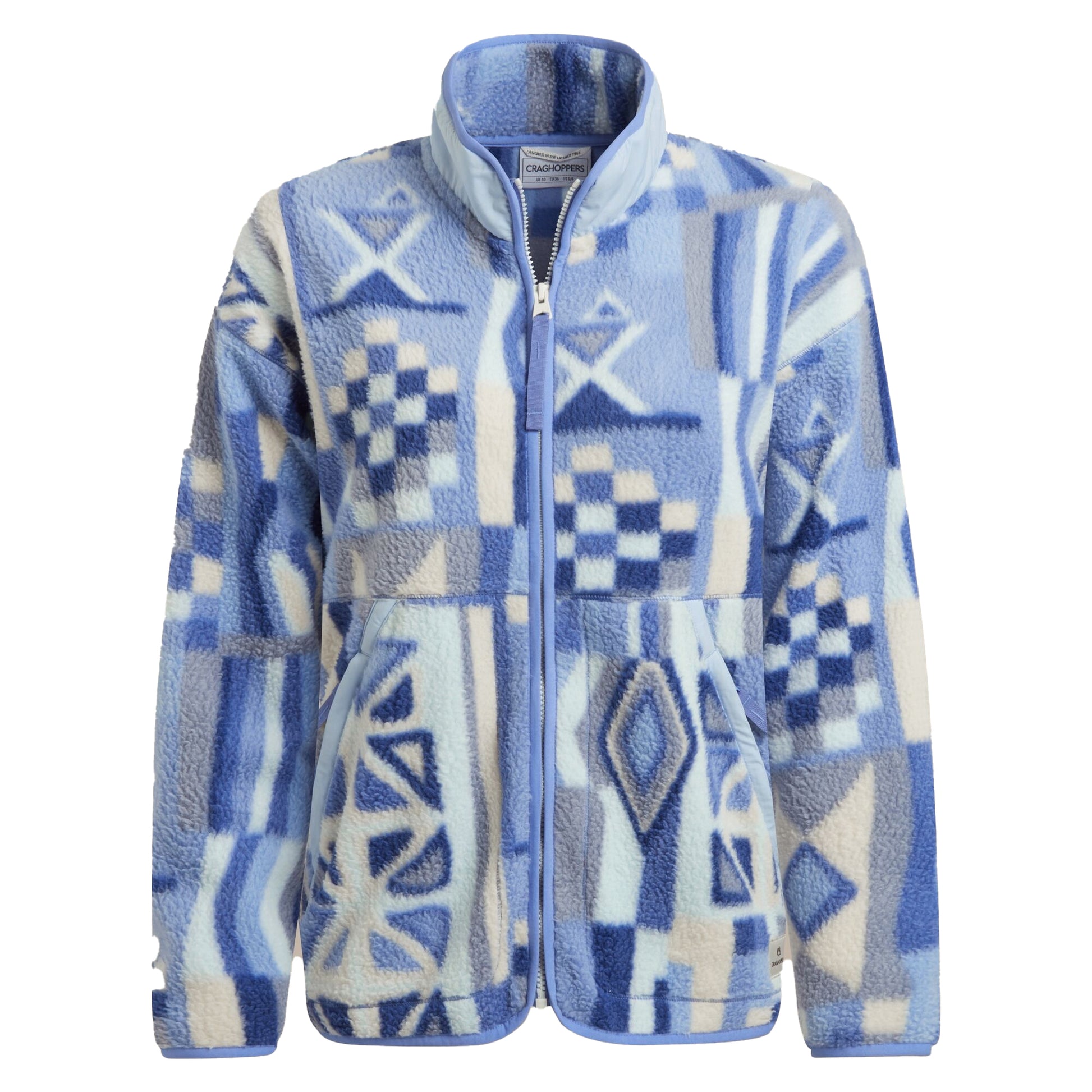Vinca Blue - Front - Craghoppers Womens-Ladies Dante Patterned Full Zip Fleece Jacket