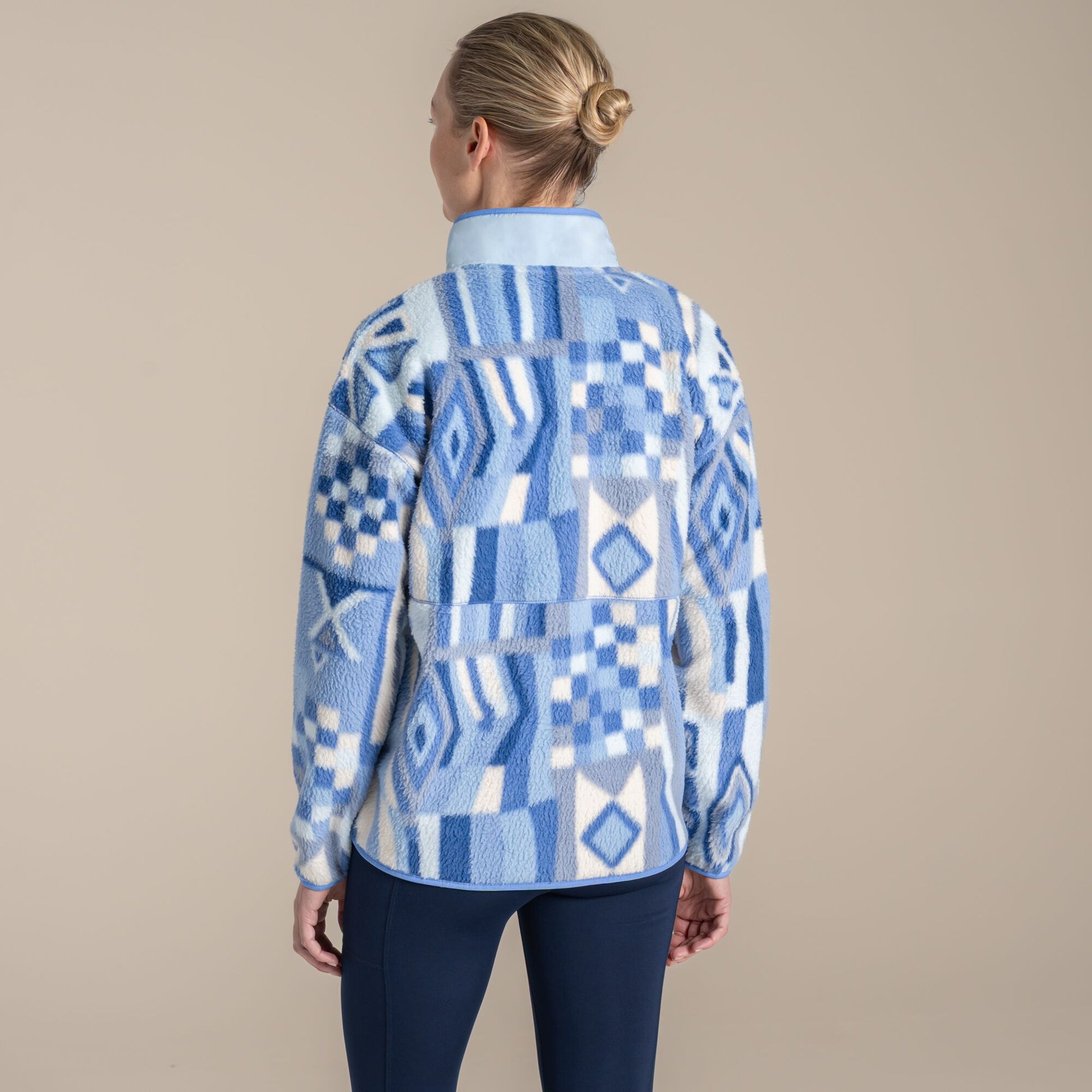 Vinca Blue - Back - Craghoppers Womens-Ladies Dante Patterned Full Zip Fleece Jacket