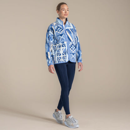 Vinca Blue - Close up - Craghoppers Womens-Ladies Dante Patterned Full Zip Fleece Jacket