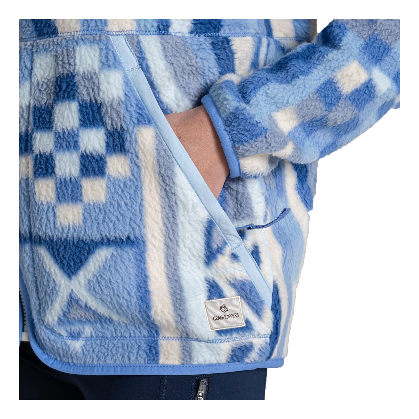 Vinca Blue - Side - Craghoppers Womens-Ladies Dante Patterned Full Zip Fleece Jacket