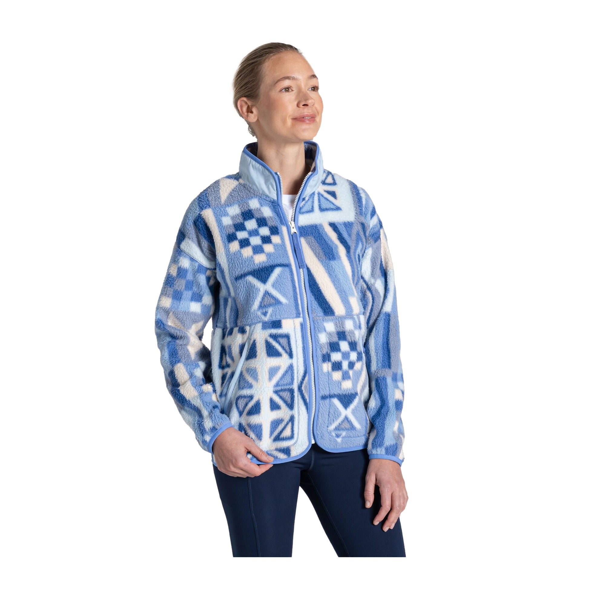 Vinca Blue - Lifestyle - Craghoppers Womens-Ladies Dante Patterned Full Zip Fleece Jacket