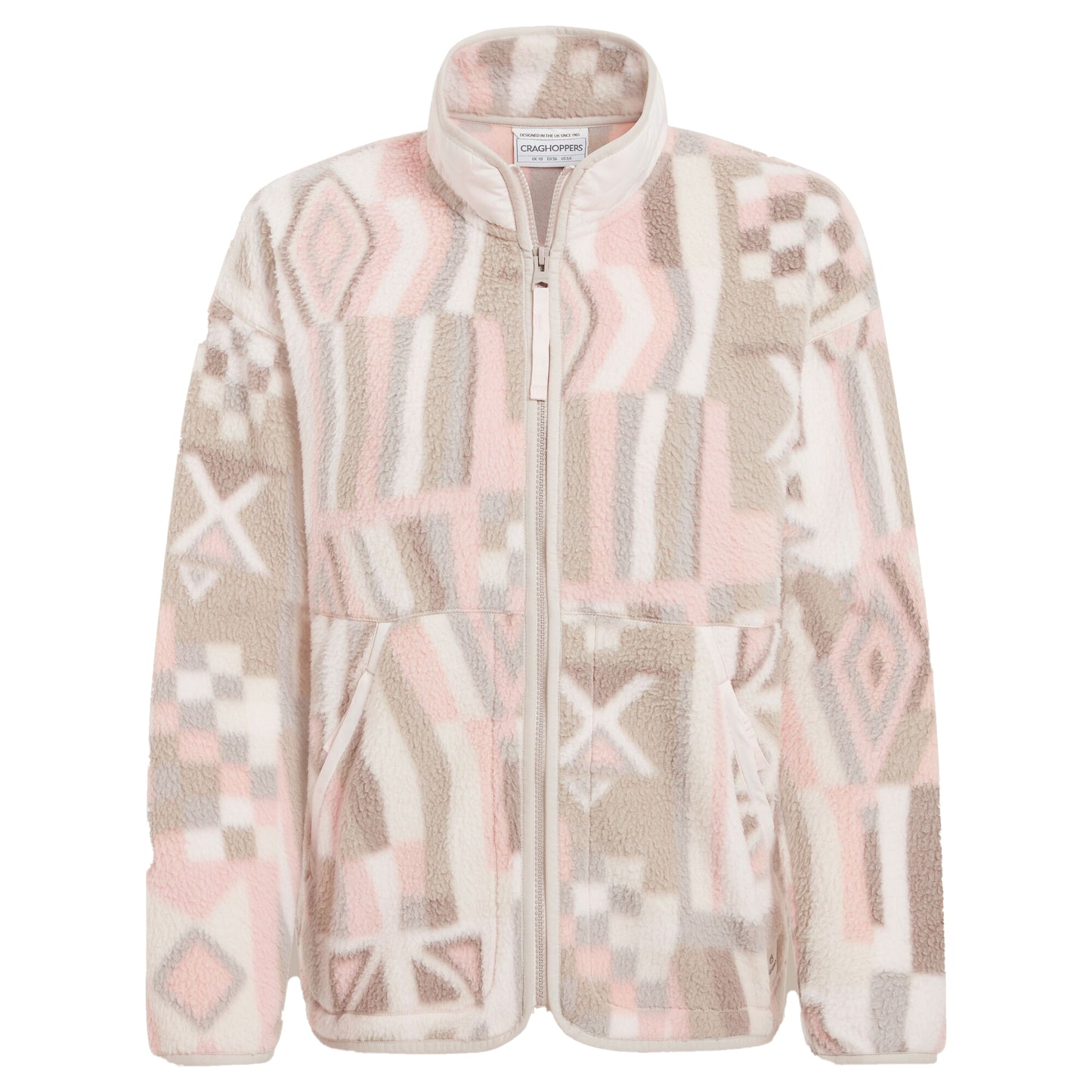 Sugared Almond - Front - Craghoppers Womens-Ladies Dante Patterned Full Zip Fleece Jacket