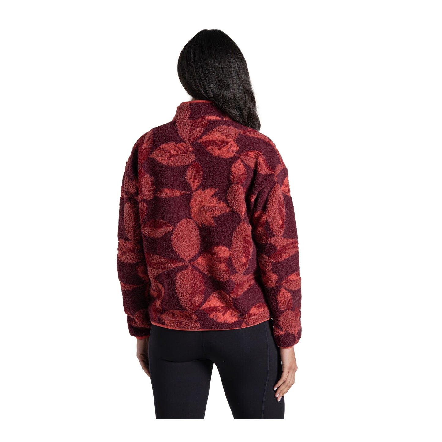 Sumac Red - Back - Craghoppers Womens-Ladies Catalina Leaf Print Fleece Jacket