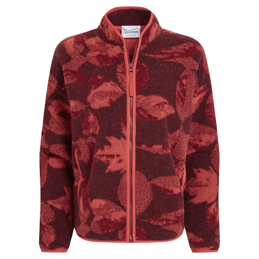 Sumac Red - Front - Craghoppers Womens-Ladies Catalina Leaf Print Fleece Jacket