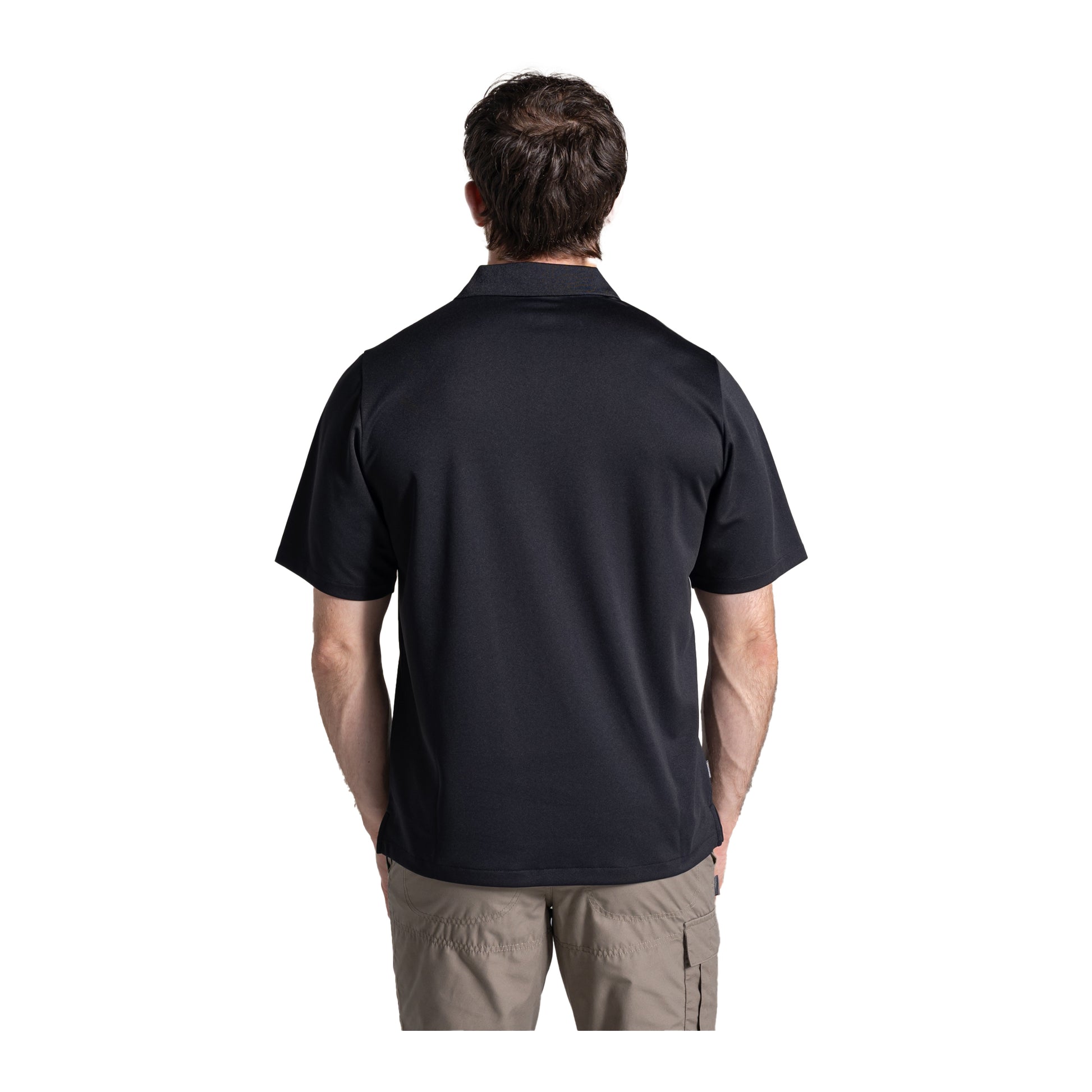 Black - Back - Craghoppers Mens Expert Basecamp Wicking Polo Shirt