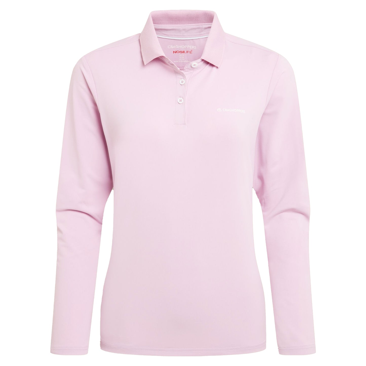 Orchid - Front - Craghoppers Womens-Ladies Thornbury Nosilife Long-Sleeved Golf Polo Shirt