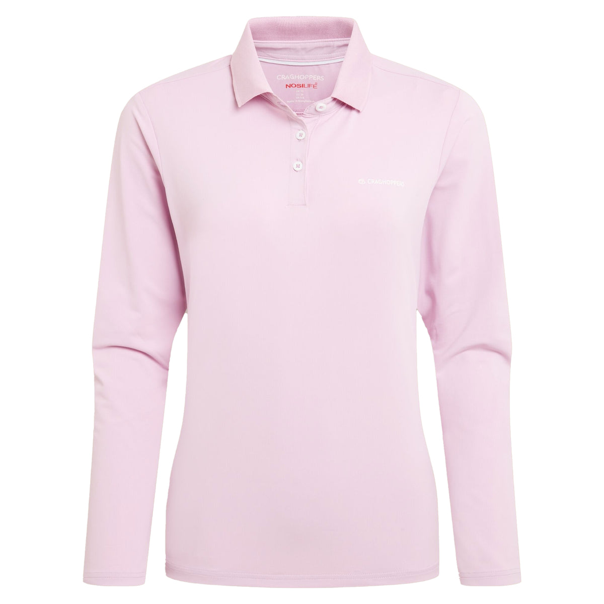 Orchid - Front - Craghoppers Womens-Ladies Thornbury Nosilife Long-Sleeved Golf Polo Shirt