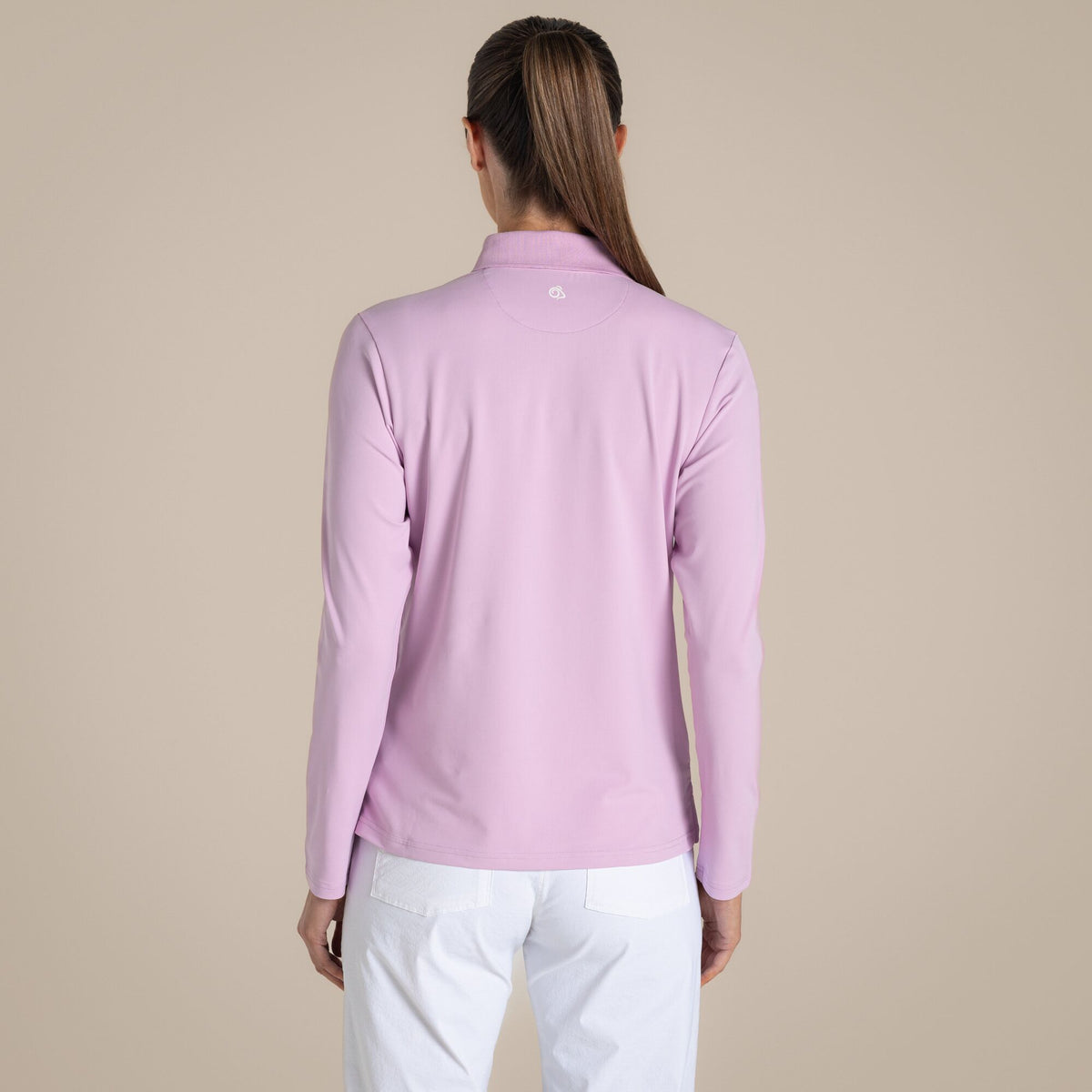 Orchid - Back - Craghoppers Womens-Ladies Thornbury Nosilife Long-Sleeved Golf Polo Shirt