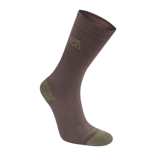 Woodland Green-Wild Olive - Front - Craghoppers Childrens-Kids Nosilife Travel Socks