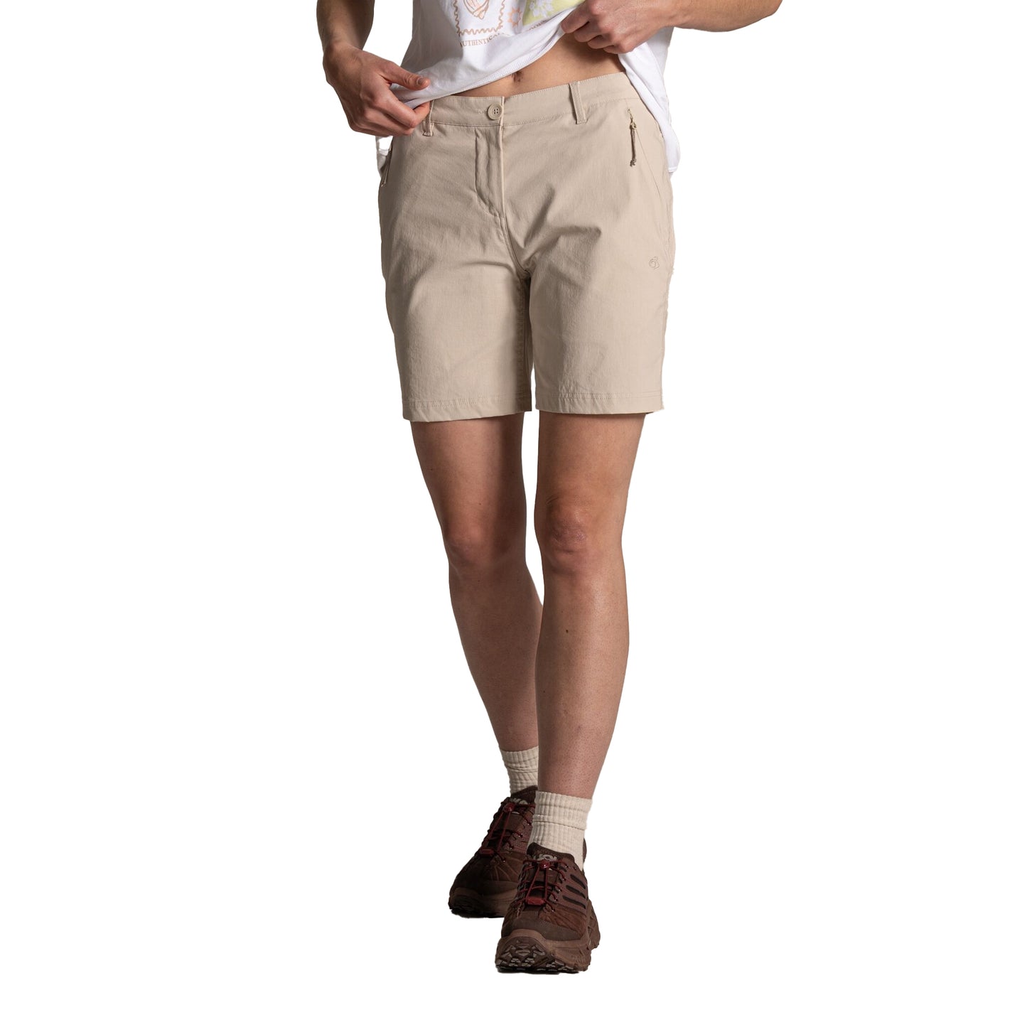 Oyster - Side - Craghoppers Womens-Ladies Kiwi Pro III Casual Shorts