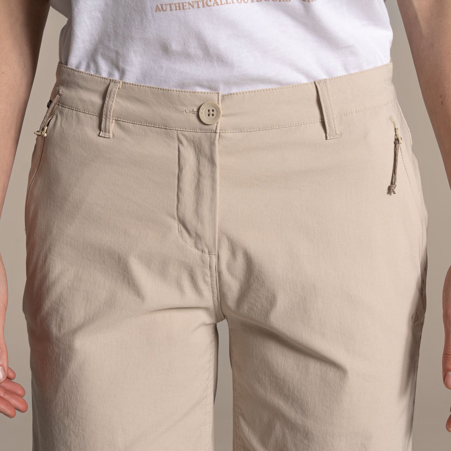 Oyster - Side - Craghoppers Womens-Ladies Kiwi Pro III Casual Shorts
