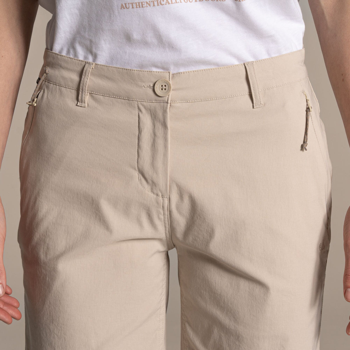 Oyster - Side - Craghoppers Womens-Ladies Kiwi Pro III Casual Shorts
