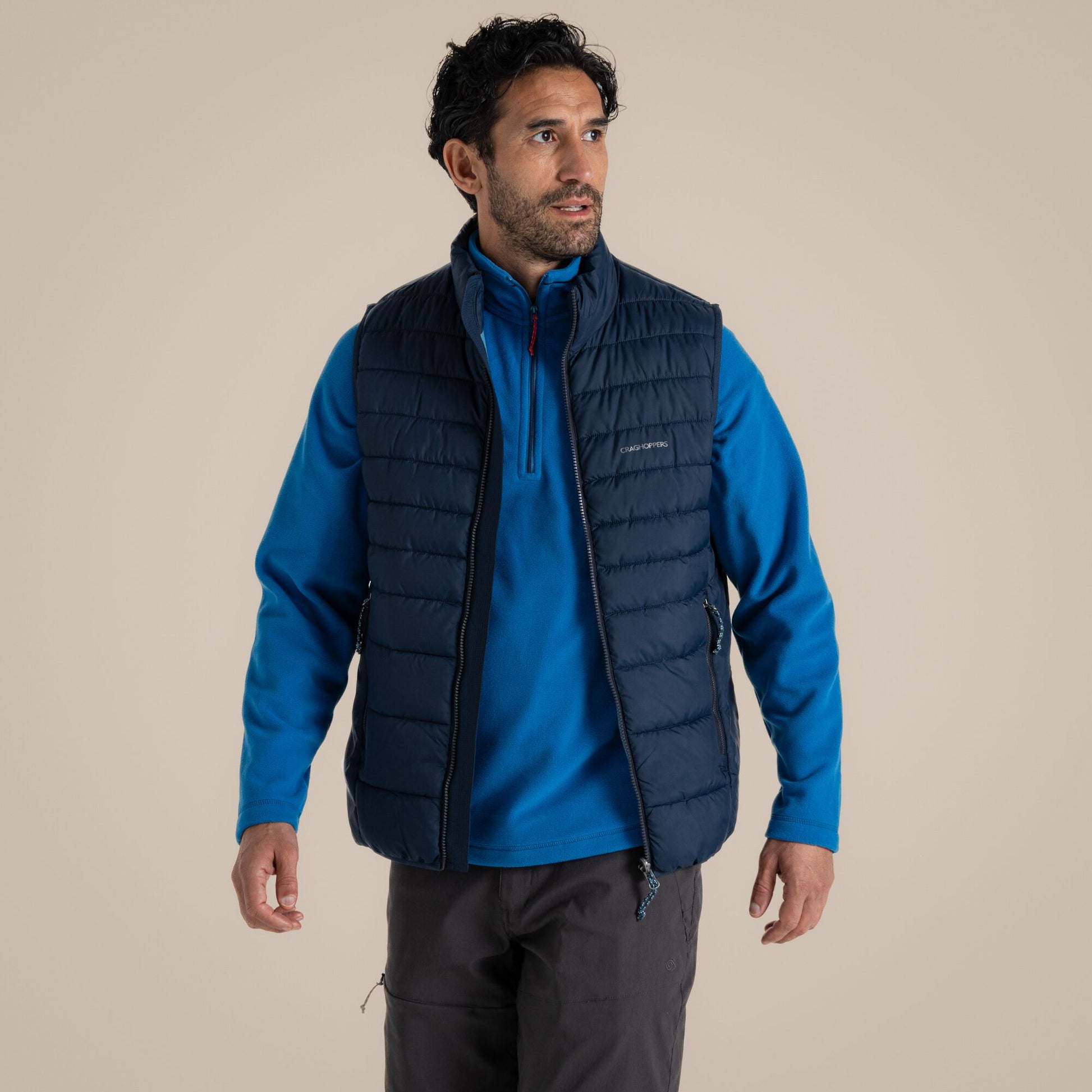 Blue Navy - Close up - Craghoppers Mens Compresslite IX Gilet
