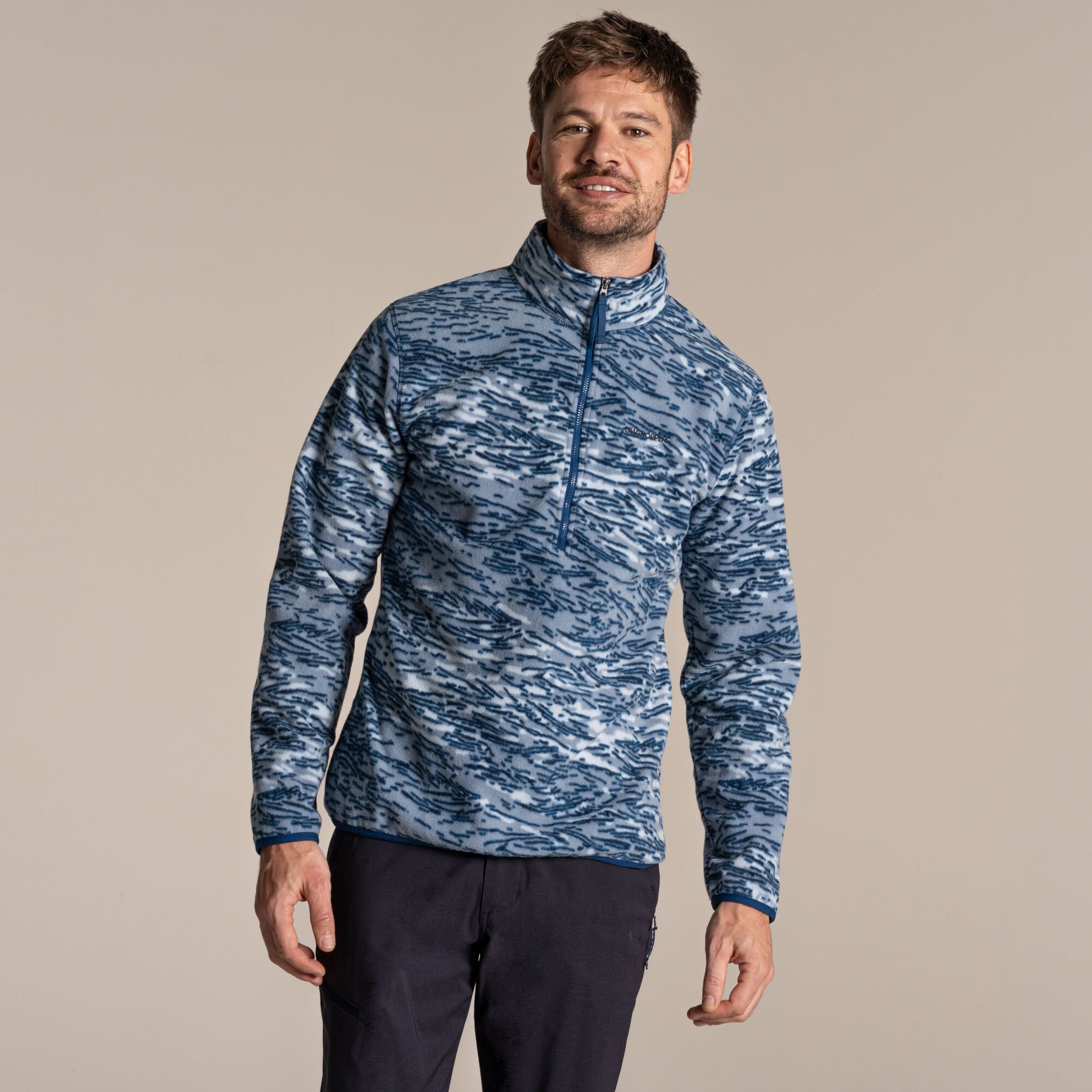 Juniper Berry - Pack Shot - Craghoppers Mens National Trust Irt Print Fleece Top