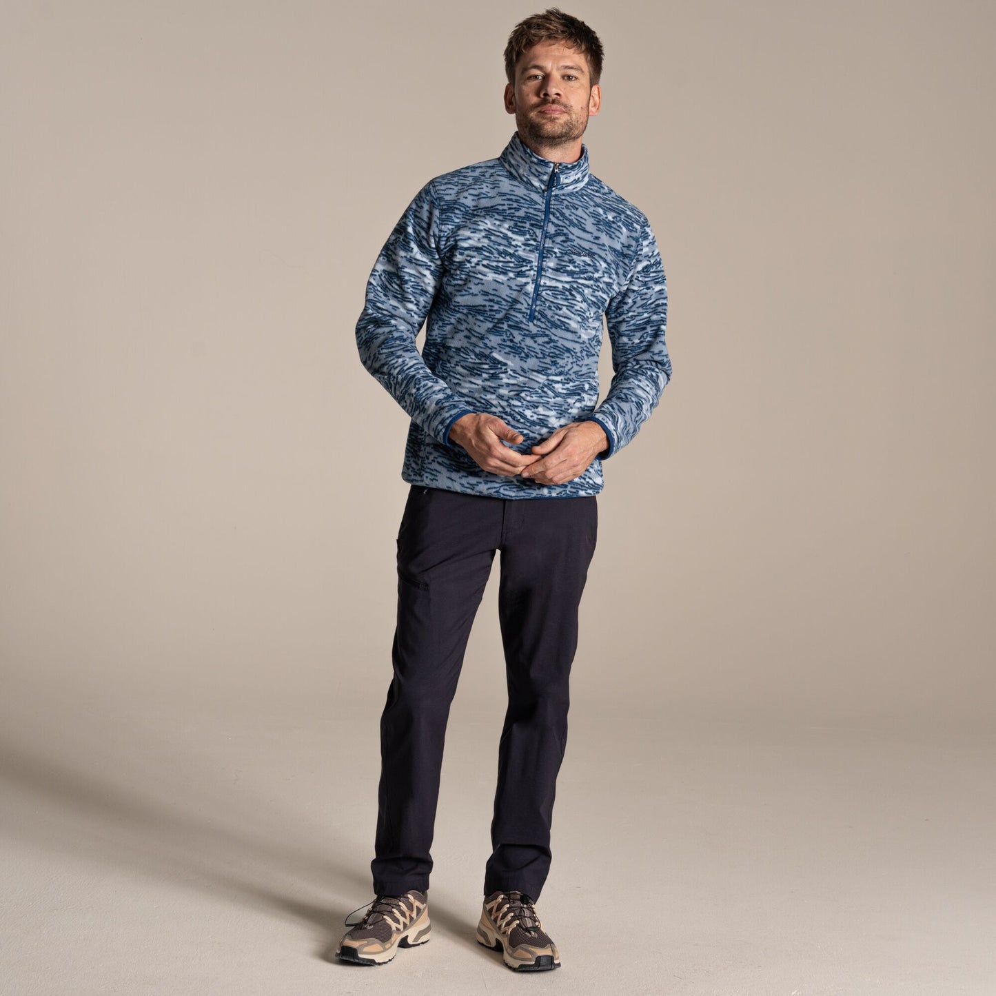 Juniper Berry - Close up - Craghoppers Mens National Trust Irt Print Fleece Top