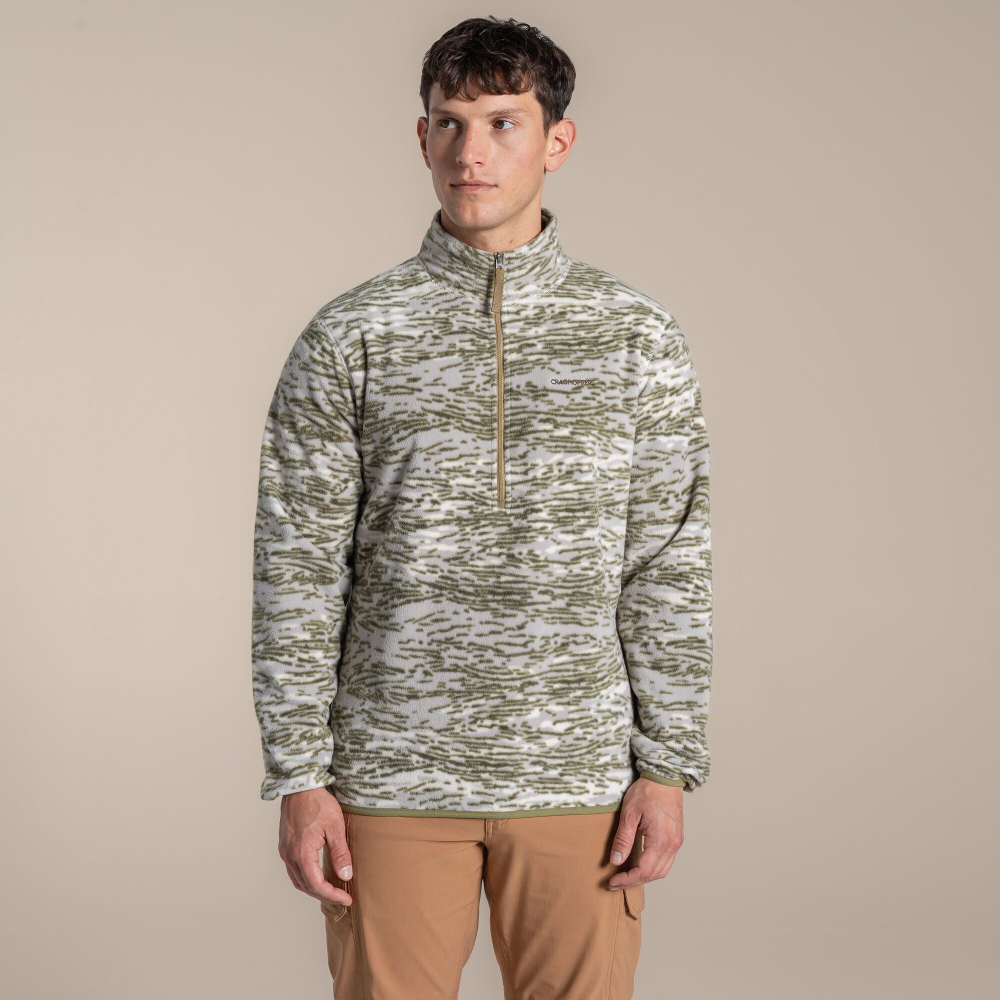 Cardamom - Pack Shot - Craghoppers Mens National Trust Irt Print Fleece Top