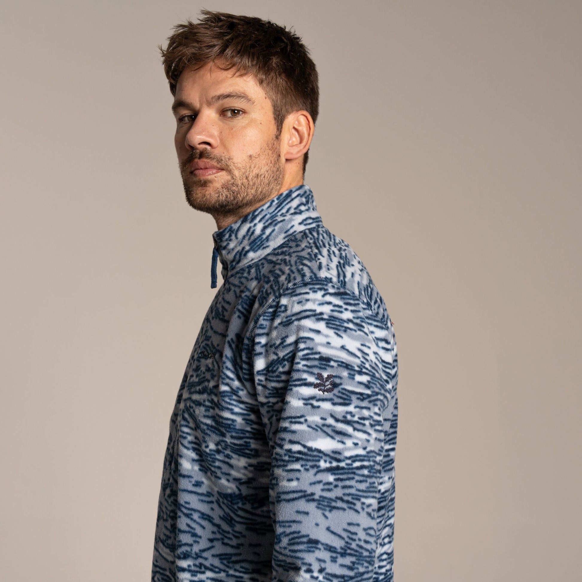 Juniper Berry - Side - Craghoppers Mens National Trust Irt Print Fleece Top