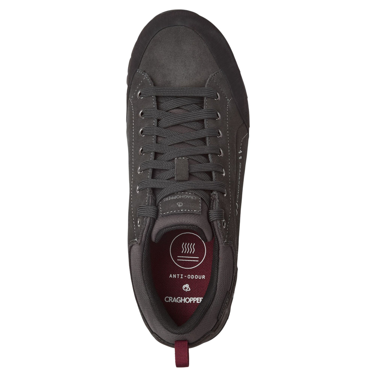 Black Pepper - Side - Craghoppers Mens Onega 2 Leather Trainers