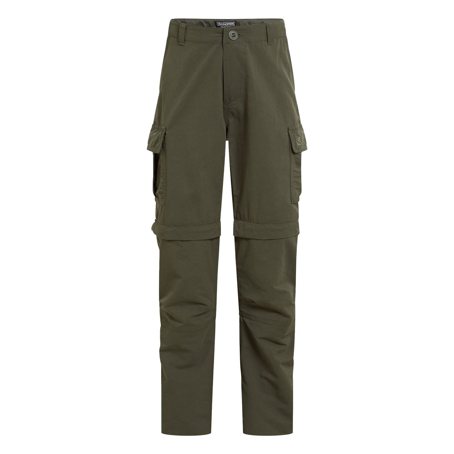 Woodland Green - Front - Craghoppers Childrens-Kids Nosilife Convertible Hiking Trousers