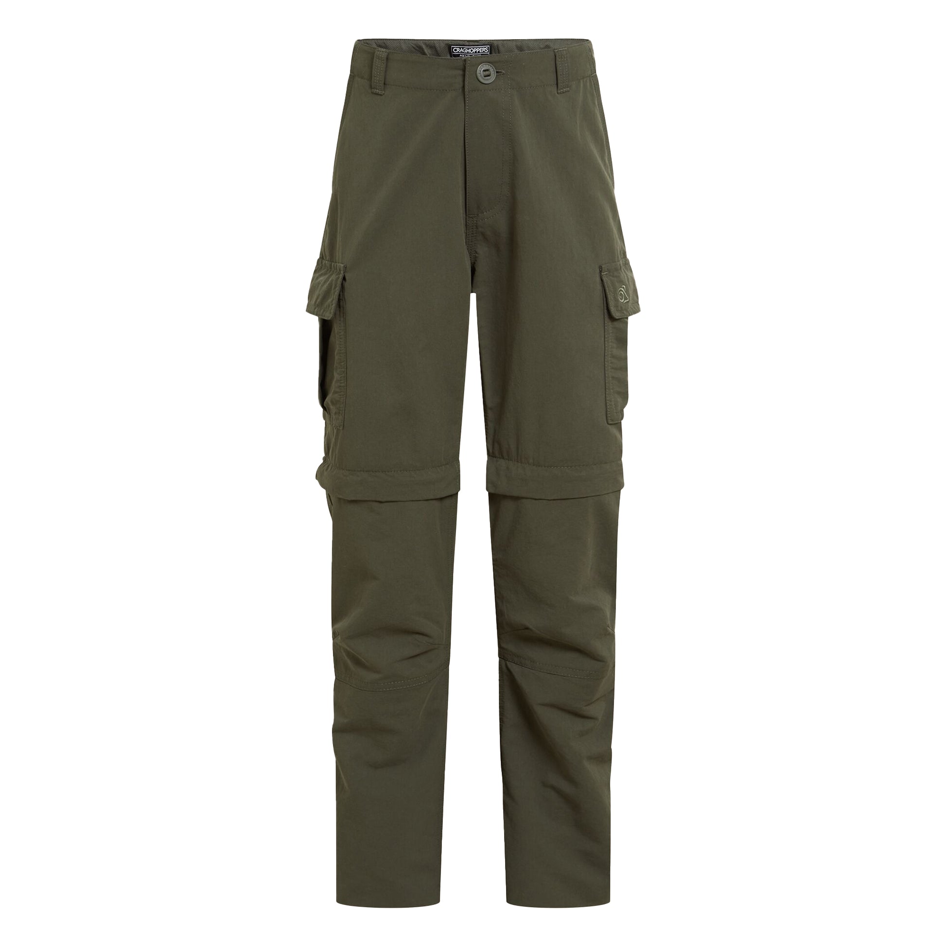 Woodland Green - Front - Craghoppers Childrens-Kids Nosilife Convertible Hiking Trousers