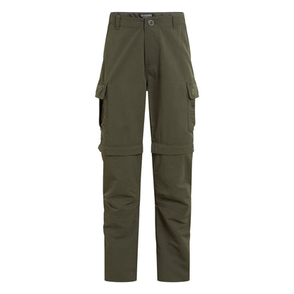 Woodland Green - Front - Craghoppers Childrens-Kids Nosilife Convertible Hiking Trousers