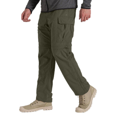 Woodland Green - Side - Craghoppers Childrens-Kids Nosilife Convertible Hiking Trousers