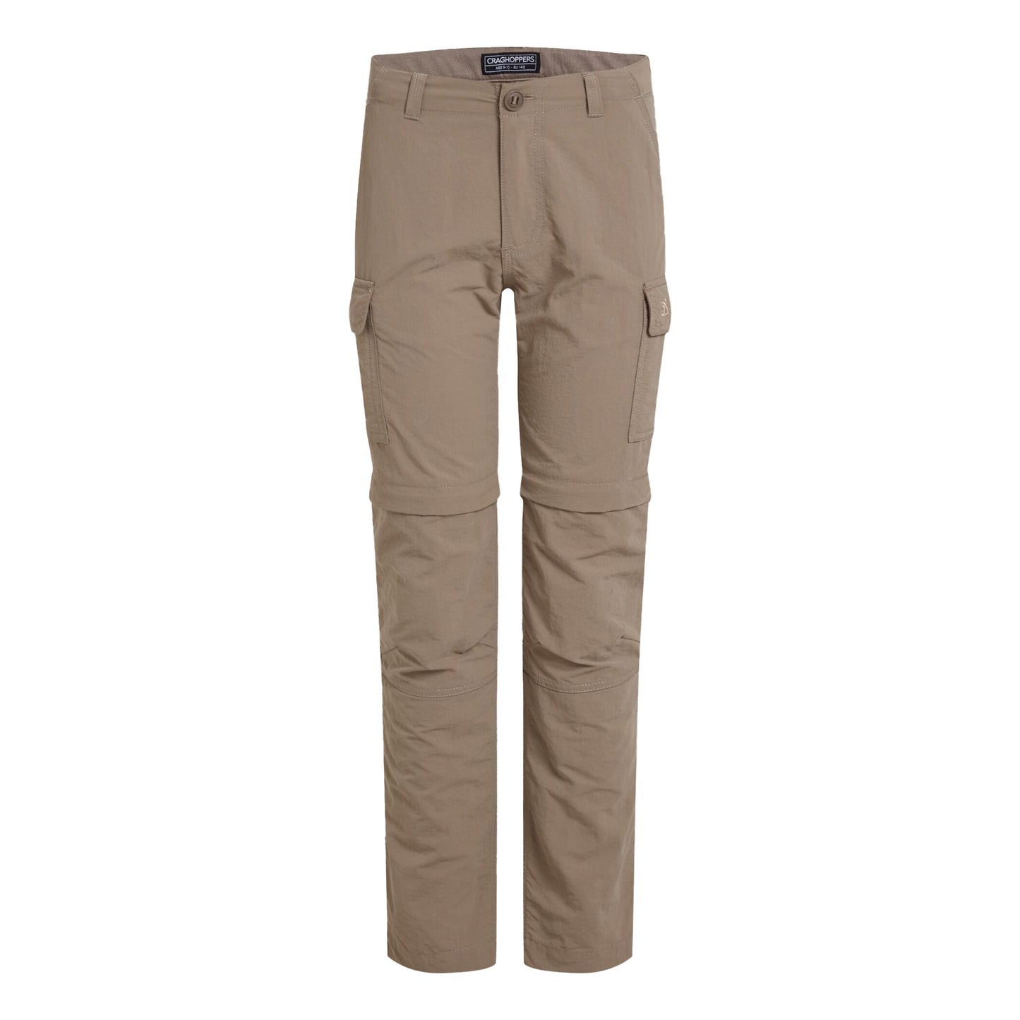 Pebble - Front - Craghoppers Childrens-Kids Nosilife Convertible Hiking Trousers