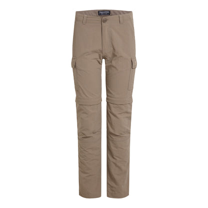 Pebble - Front - Craghoppers Childrens-Kids Nosilife Convertible Hiking Trousers
