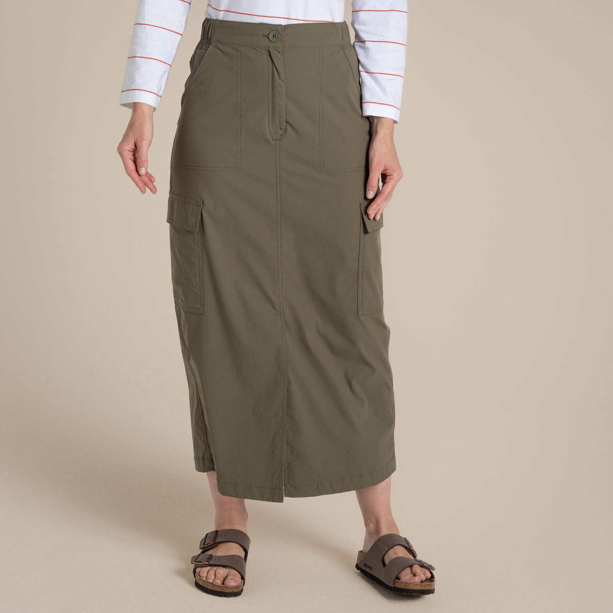 Wild Olive - Pack Shot - Craghoppers Womens-Ladies Pro Nosilife Midi Skirt